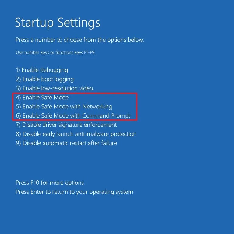 Tampilan Startup Settings Safe Mode Windows 11/10 - RenoArifigar.com