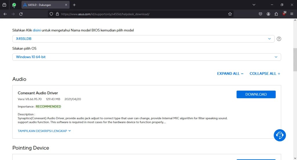 Unduh Driver via Situs Resmi Brand Laptop - @RenoArifigar
