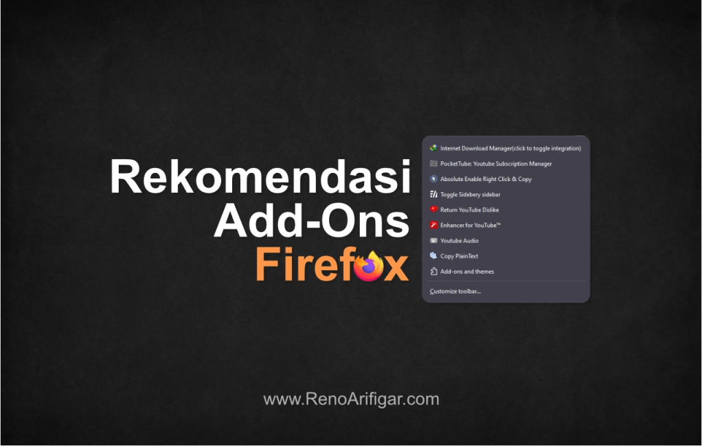 Rekomendasi Add-Ons untuk Mozilla Firefox - RenoArifigar.com