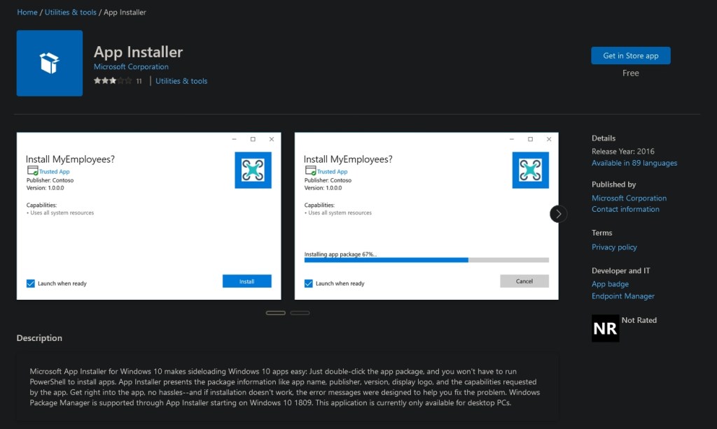 App Installer di Microsoft Store - @RenoArifigar