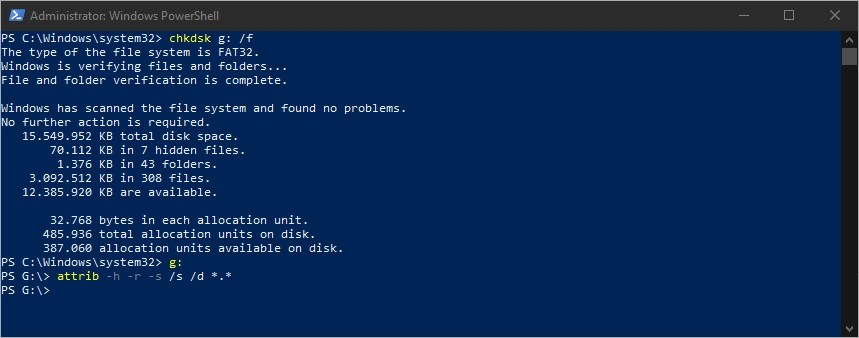 Command Prompt / Windows PowerShell untuk Mengembalikan File Hilang Terformat - RenoArifigar.com