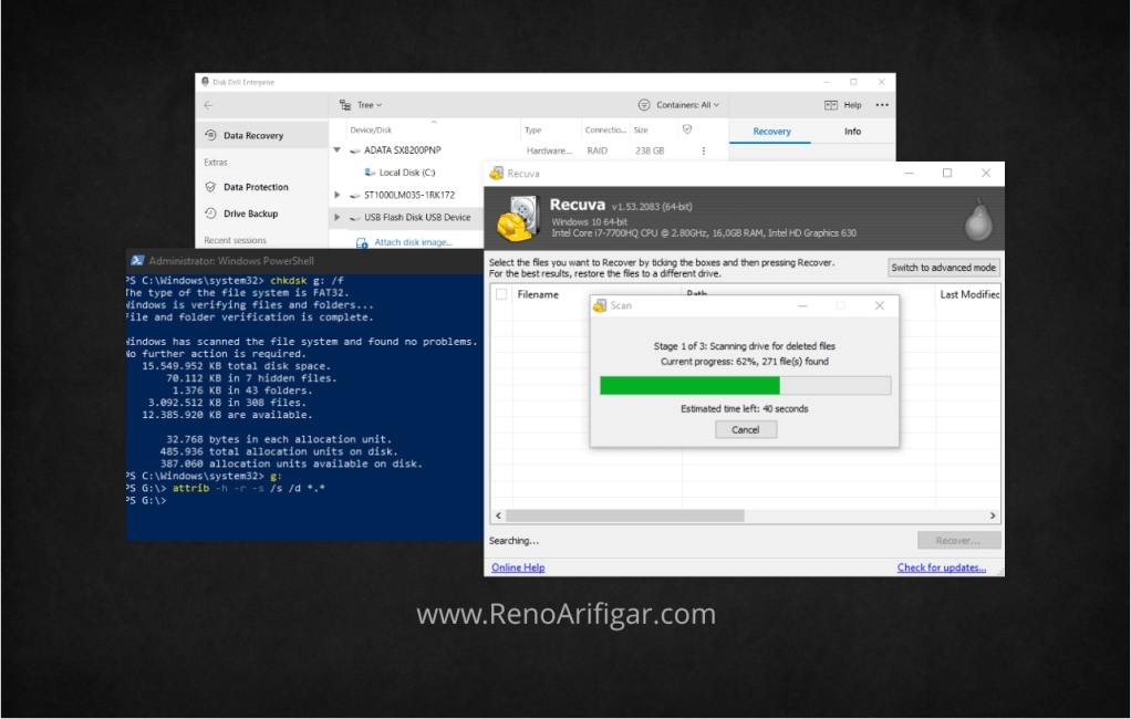 Mengembalikan File Hilang Terformat - RenoArifigar.com