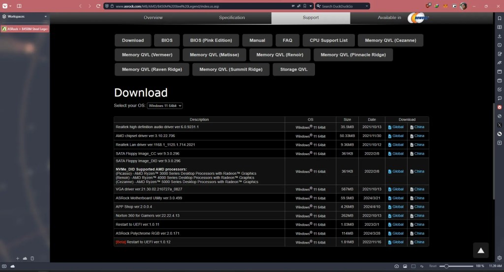 Unduh Driver via Situs Resmi Brand Motherboard - @RenoArifigar