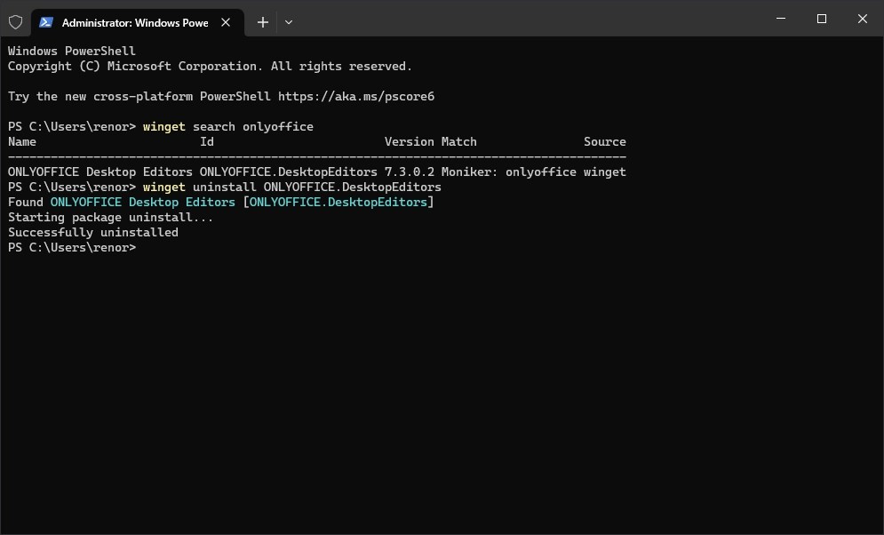 Uninstall aplikasi via Winget - RenoArifigar.com